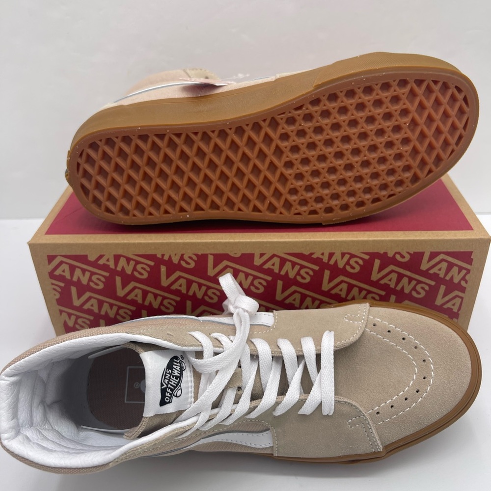 Vans Men’s Sk8-Hi
Humus/Gum Sneakers 
VN0A38GEVS8
 High-Top Sneakers in Beige - Picture 4 of 16